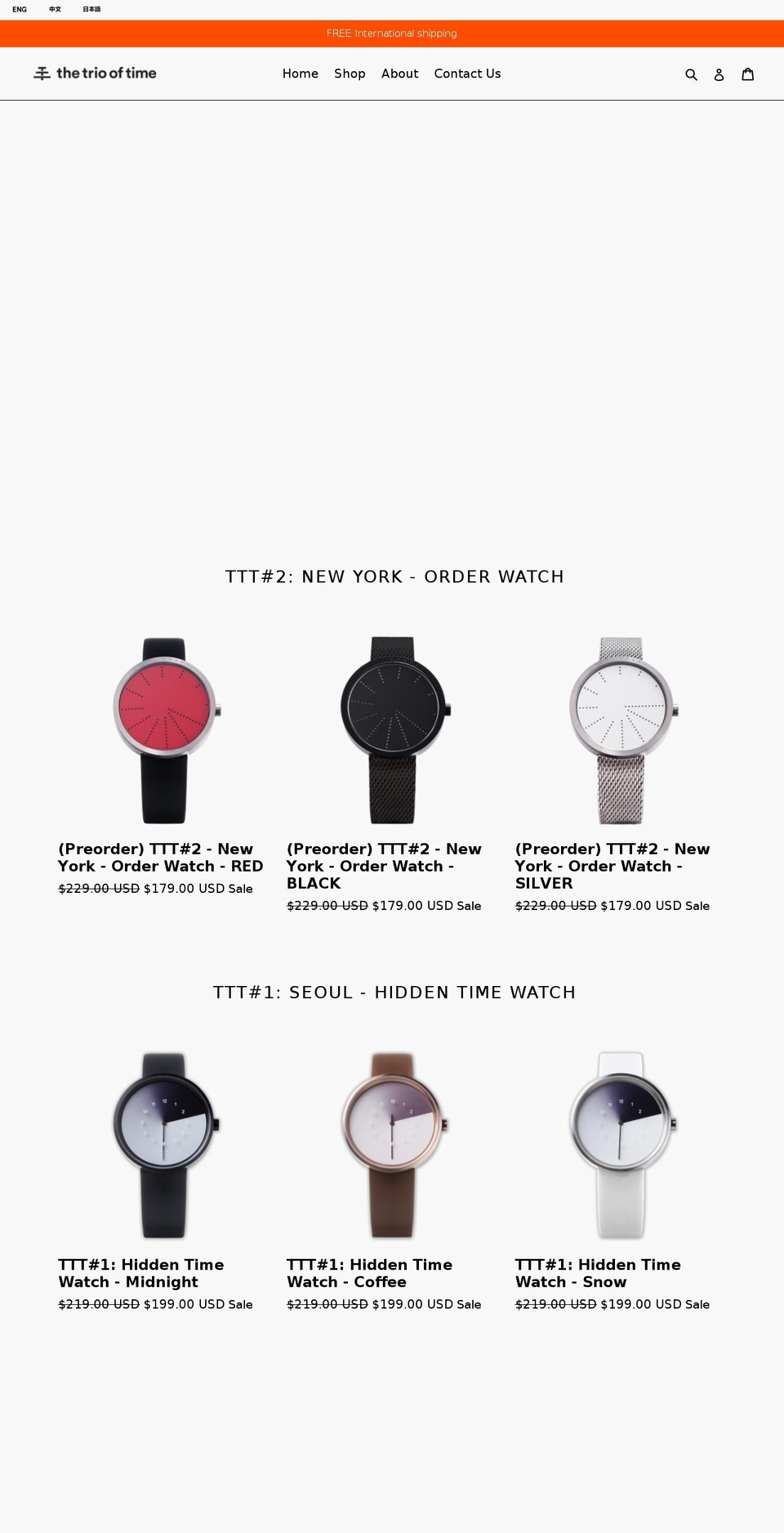 ttt-watches.com shopify website screenshot