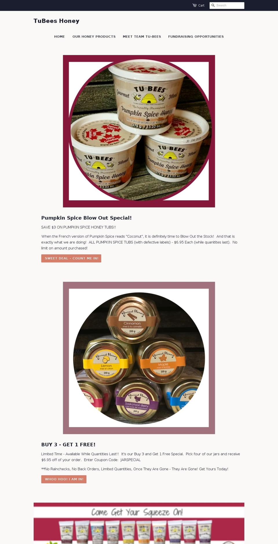 tu-bees.com — Shopify storefront screenshot