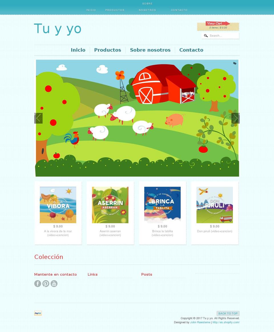tu-y-yo-cantando.com shopify website screenshot