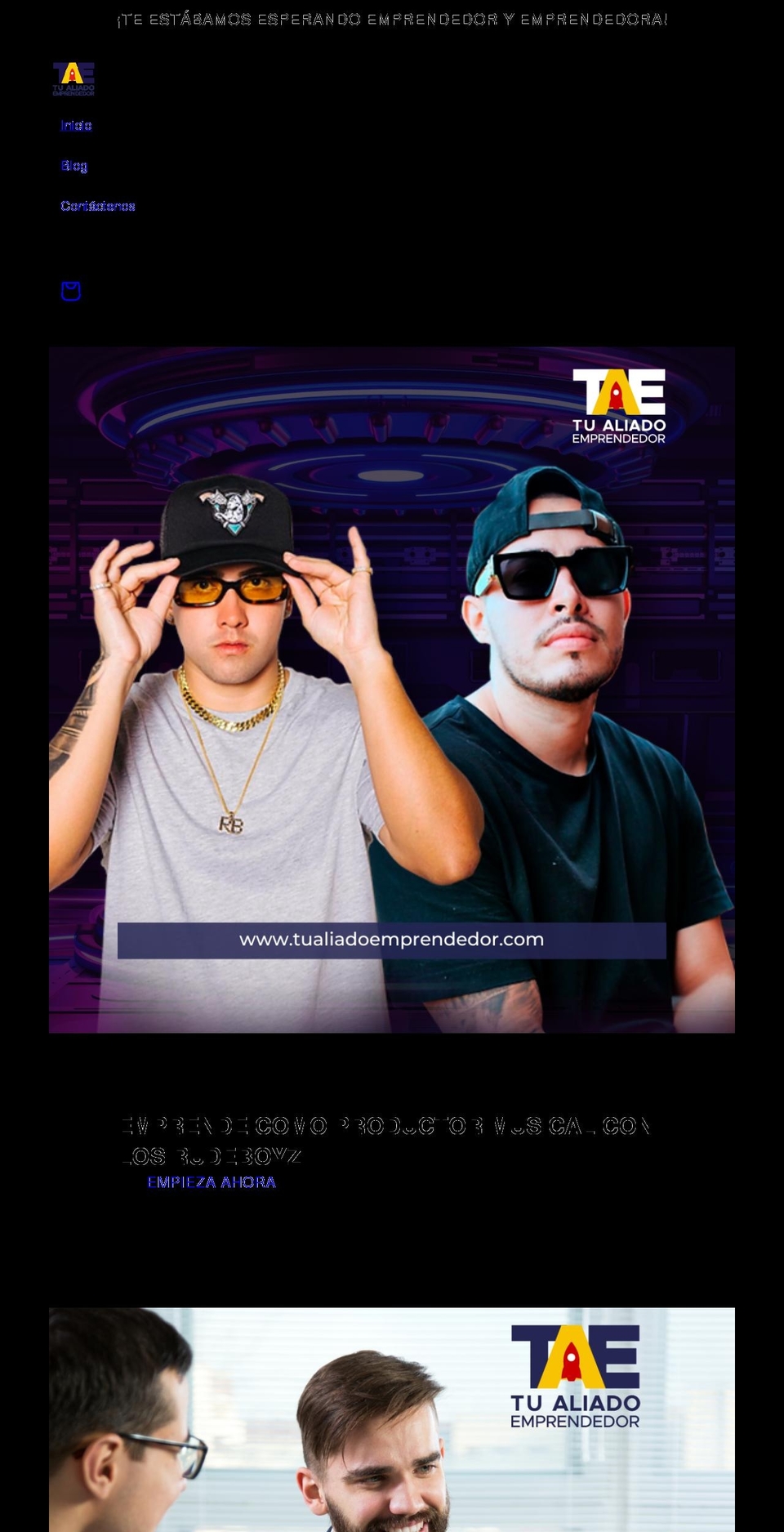 tualiadoemprendedor.com shopify website screenshot