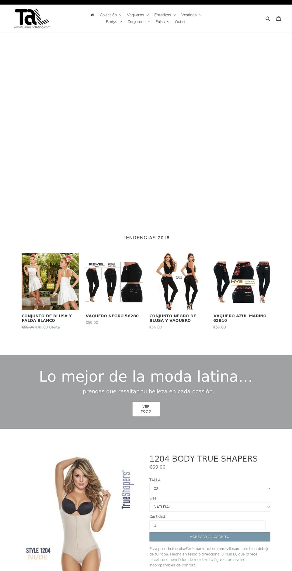 tuarmariolatino.com shopify website screenshot