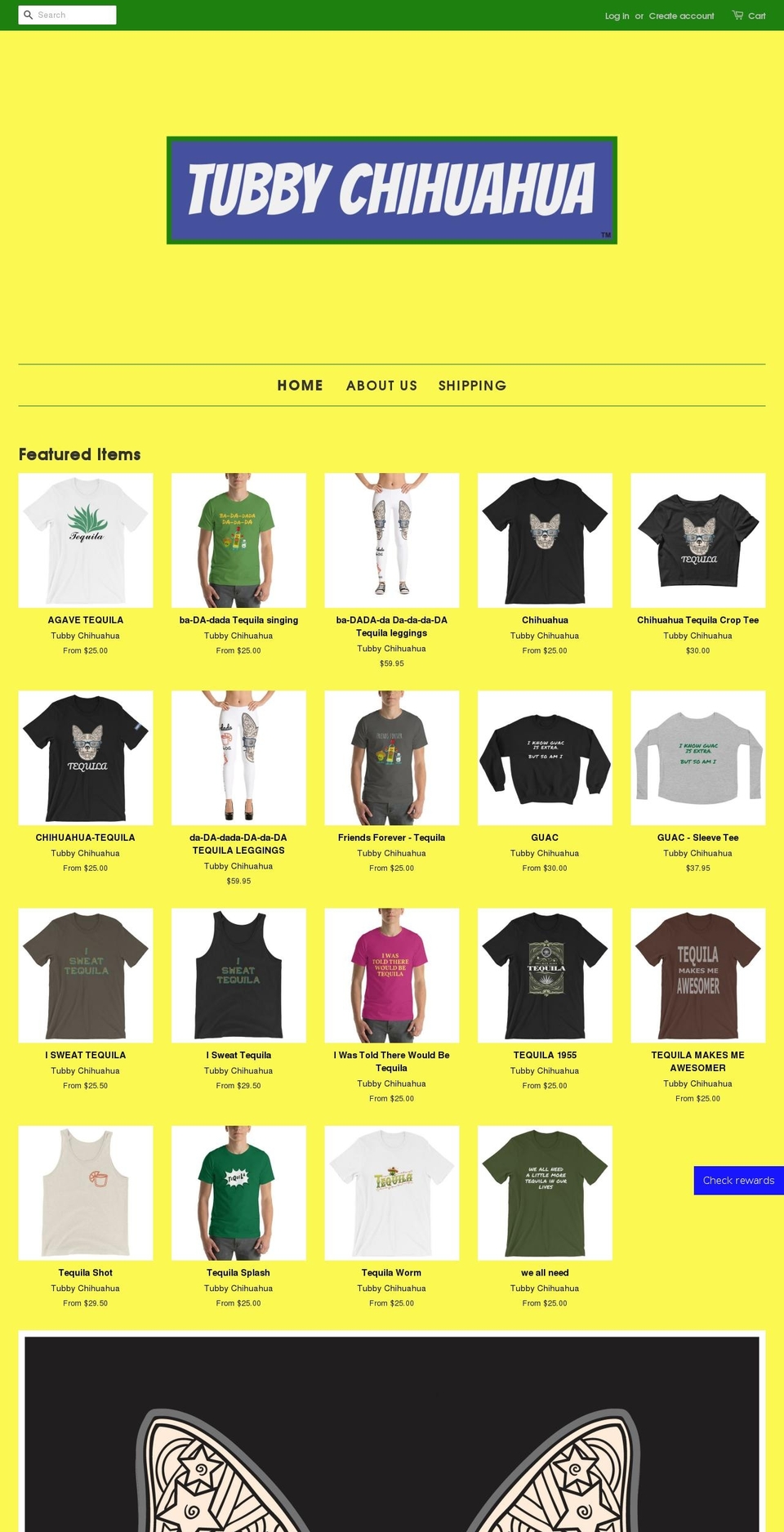 tubbychihuahua.com — Shopify storefront screenshot