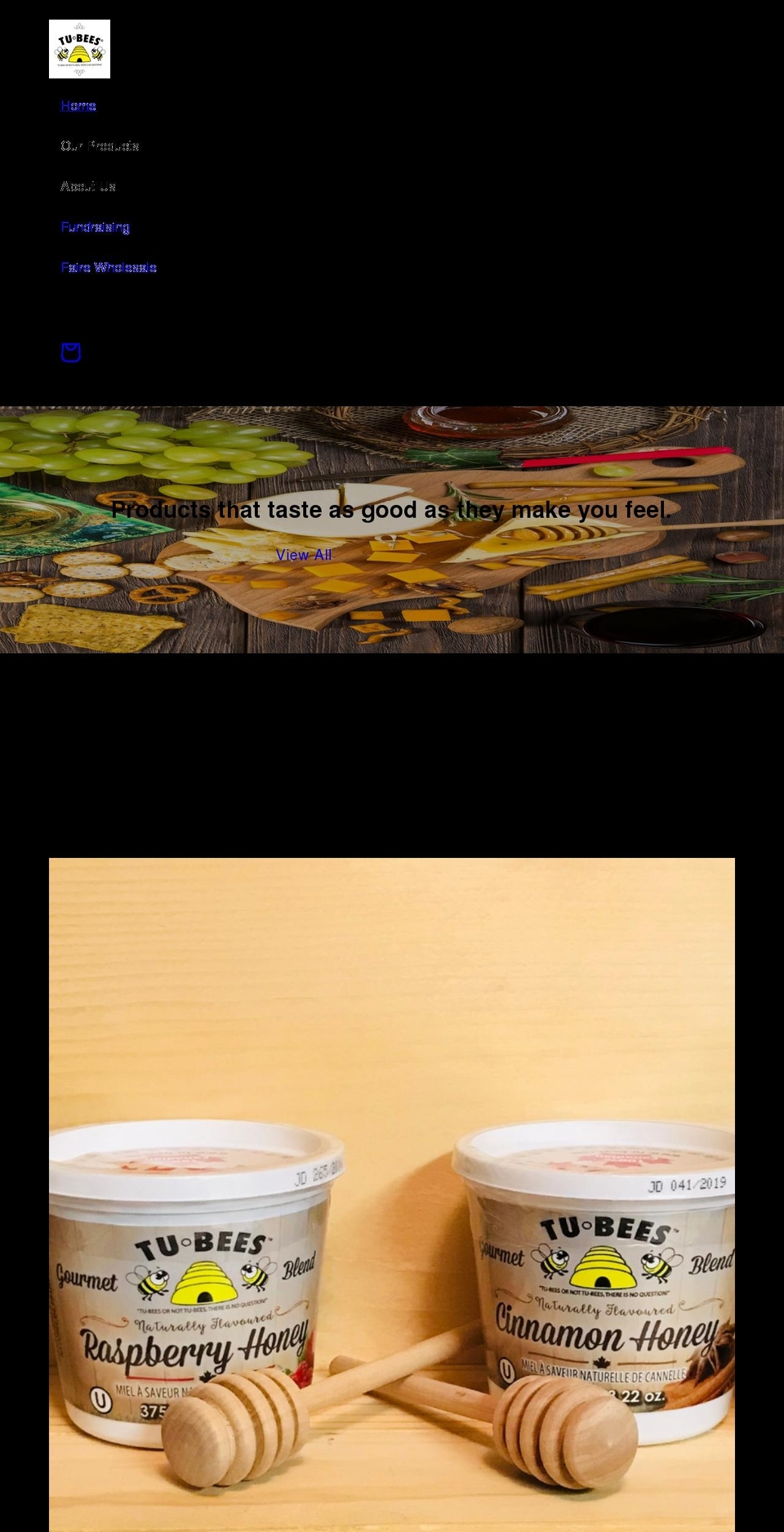 tubeeshoney.com — Shopify storefront screenshot