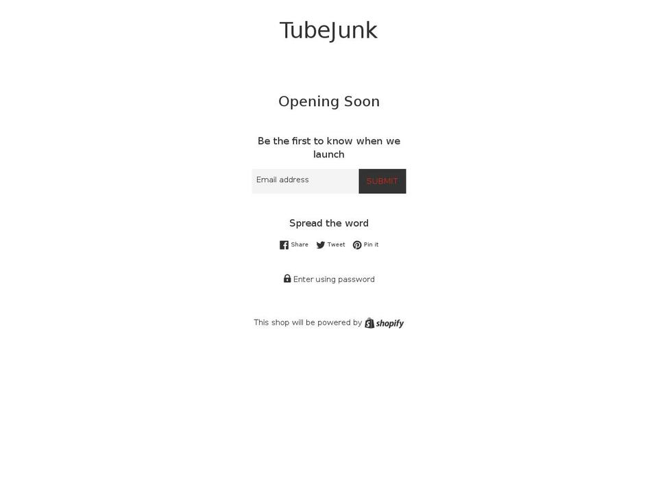 tubejunk.com — Shopify storefront screenshot