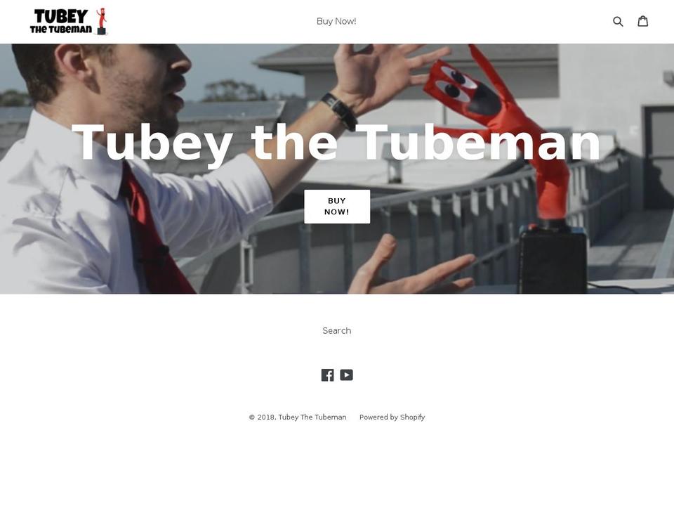 tubeythetubeman.com — Shopify storefront screenshot