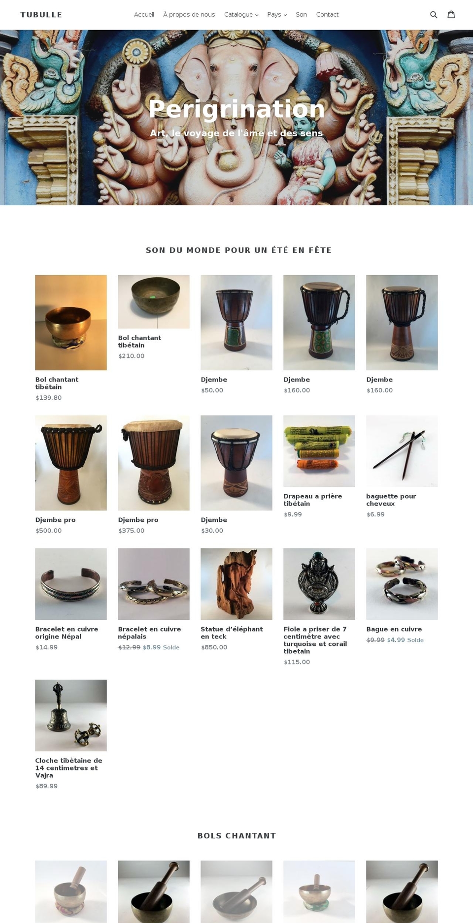 tubulle.com — Shopify storefront screenshot