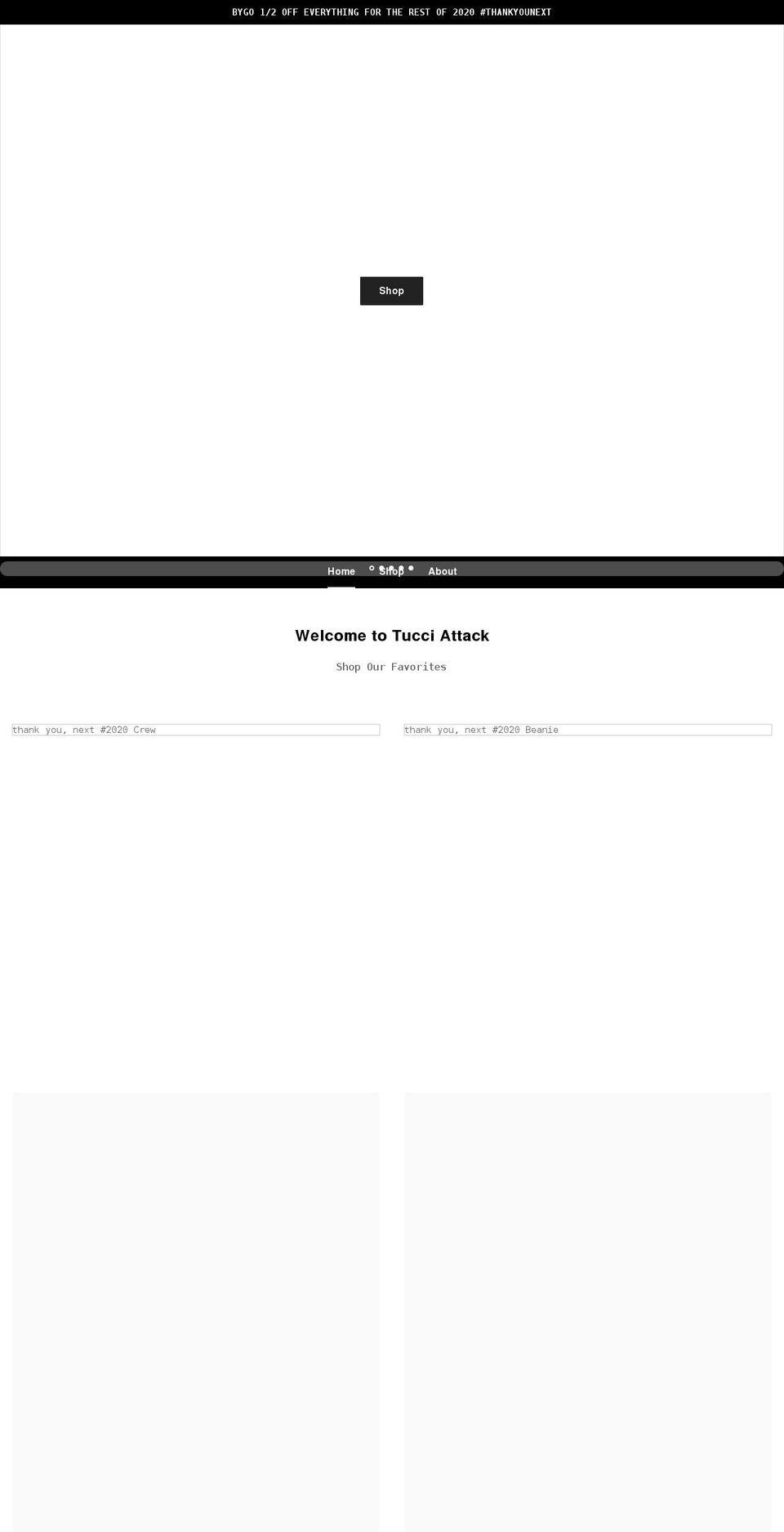 tucciattack.com shopify website screenshot
