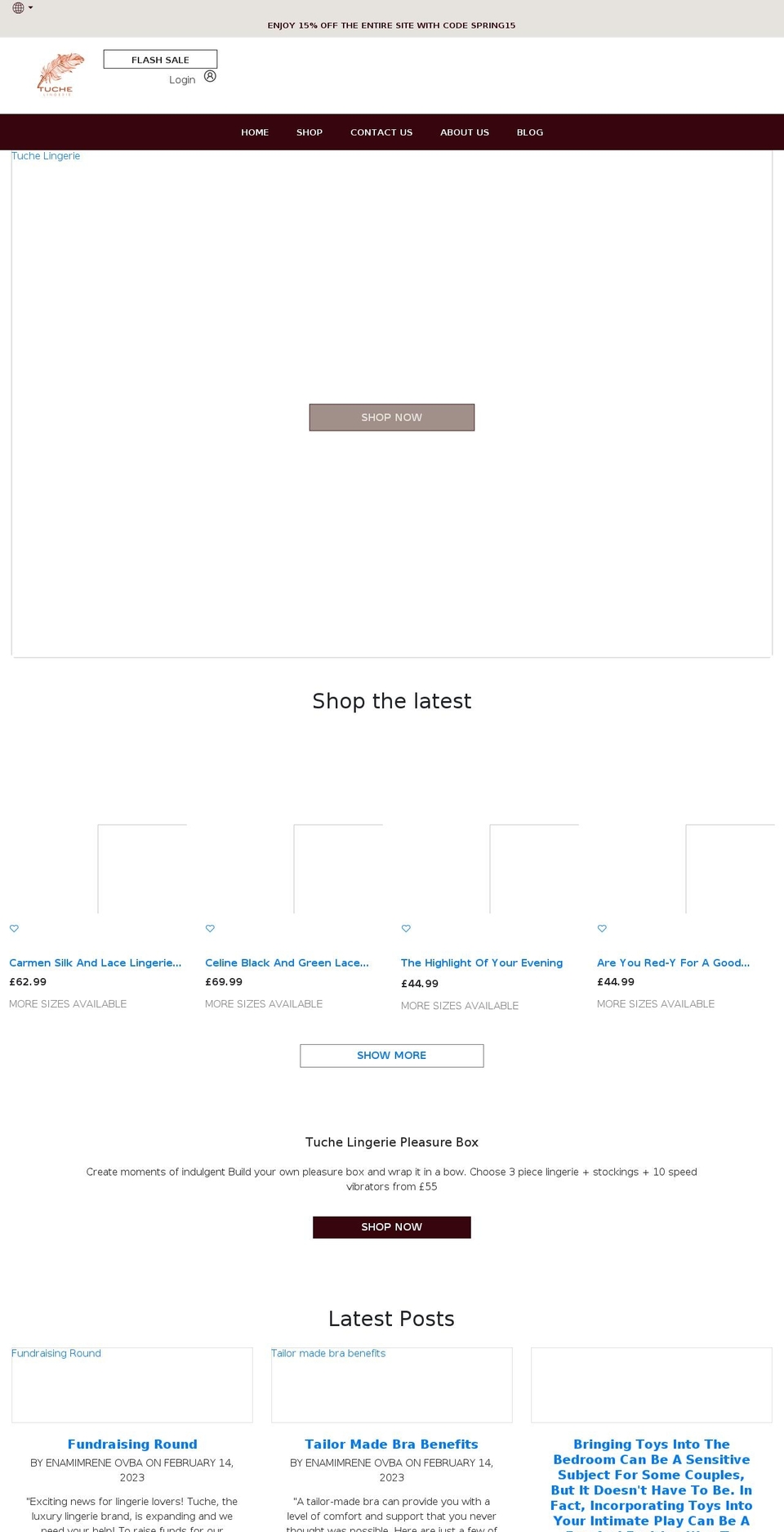 tuchelingerie.com shopify website screenshot