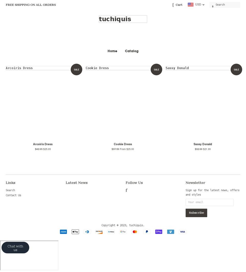 tuchiquis.com shopify website screenshot
