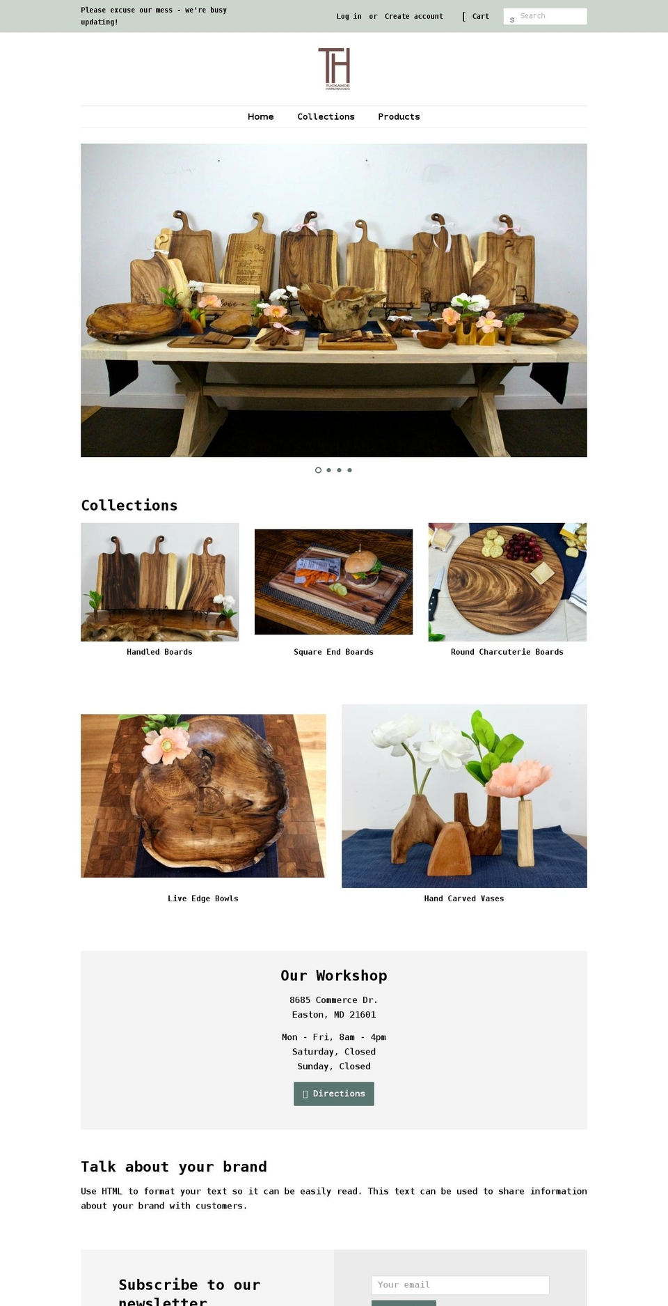 tuckahoe-hardwoods.myshopify.com shopify website screenshot