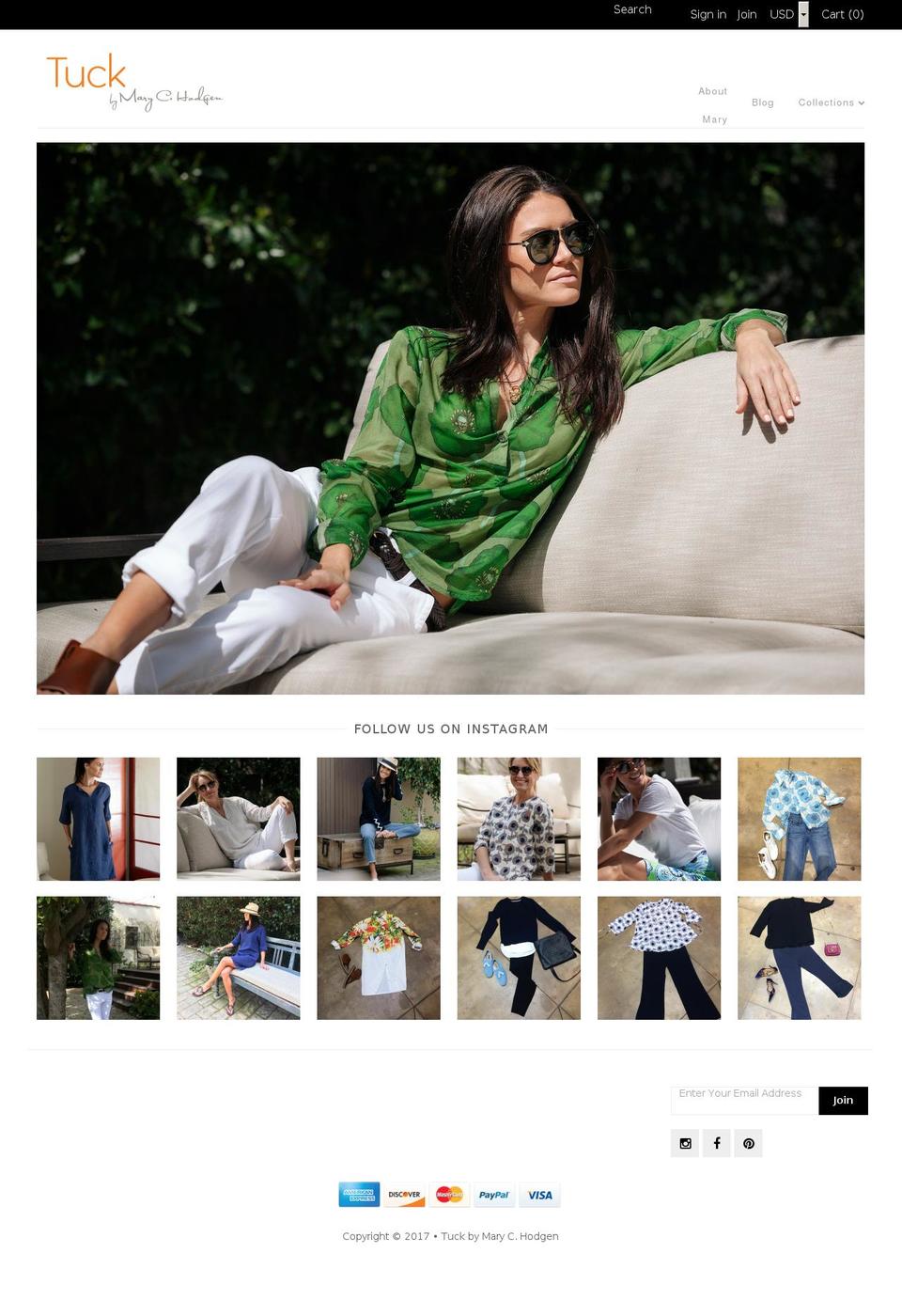 tuckbymaryhodgen.com shopify website screenshot