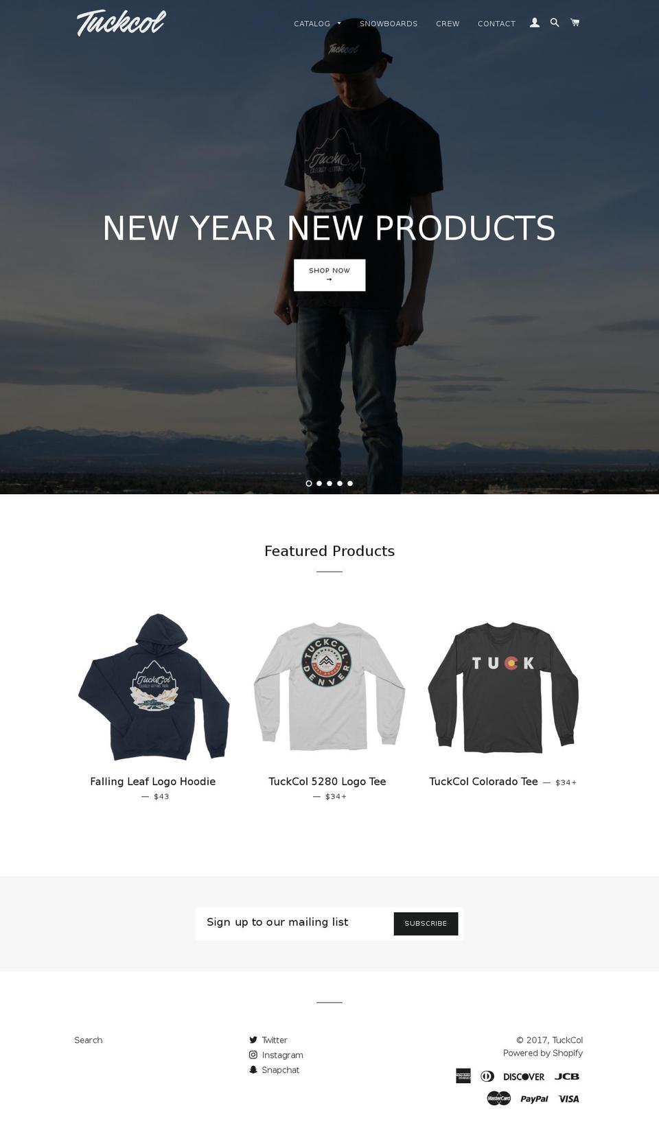 tuckcol.com shopify website screenshot