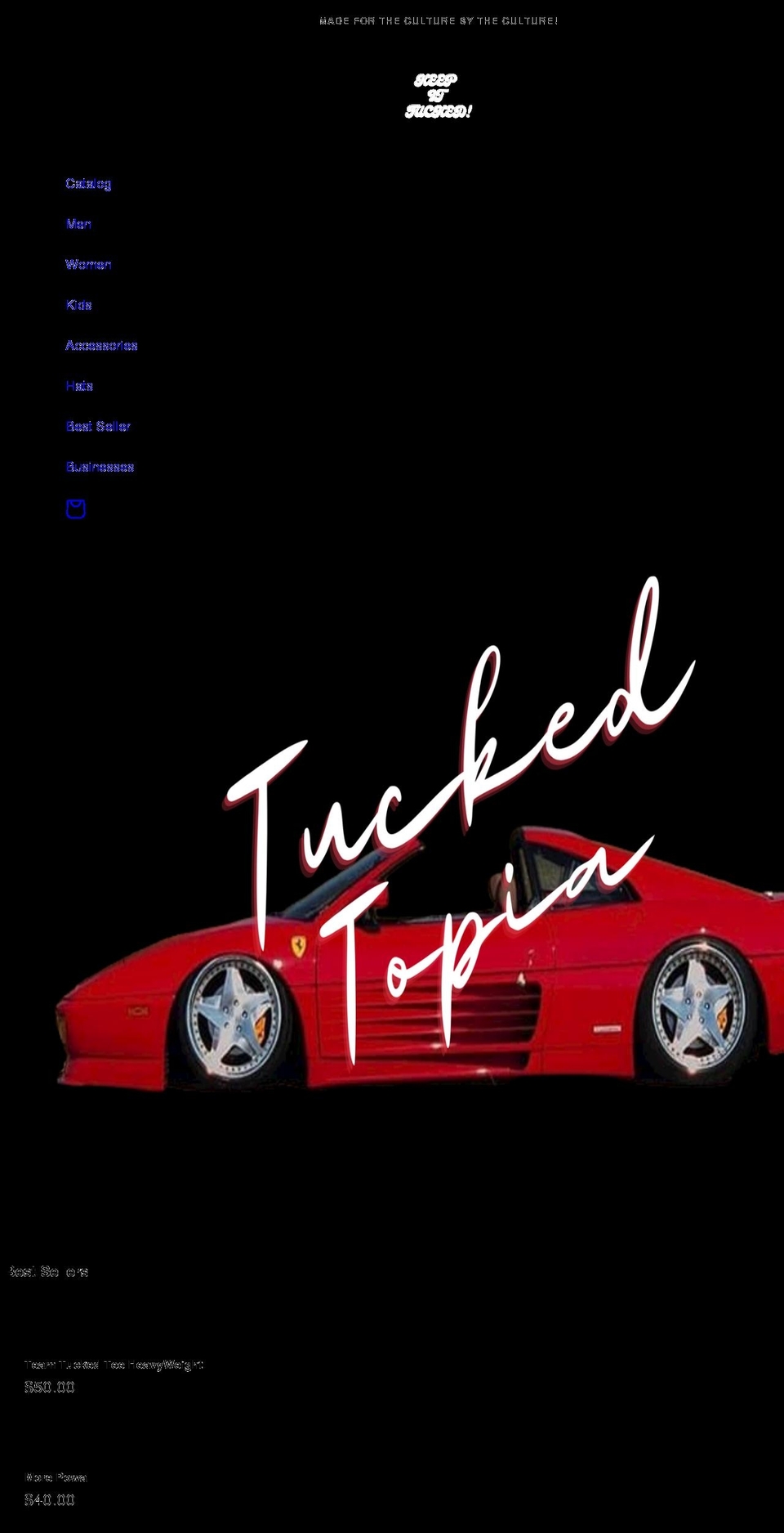 tuckedtopia.com shopify website screenshot