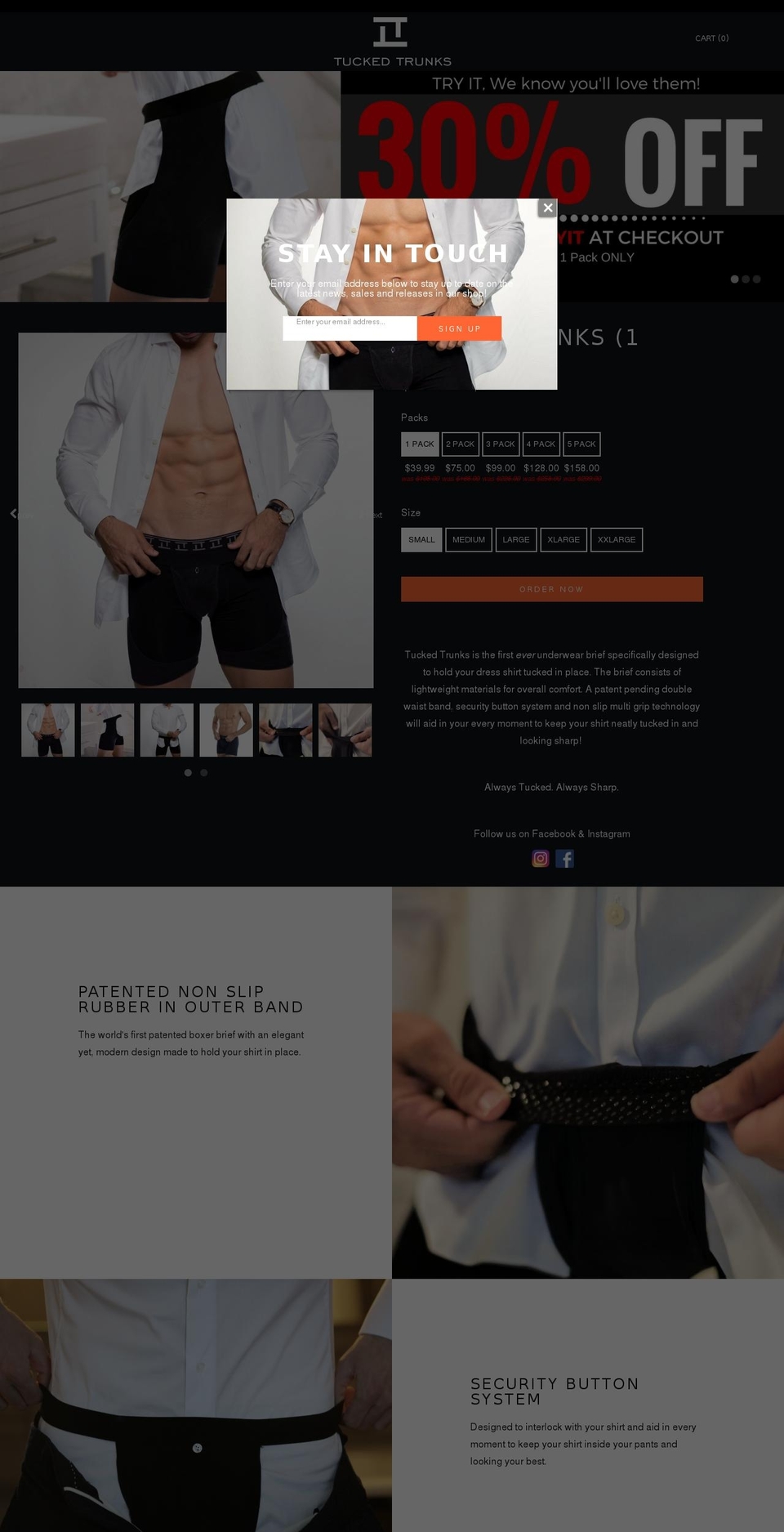tuckedtrunks.com shopify website screenshot
