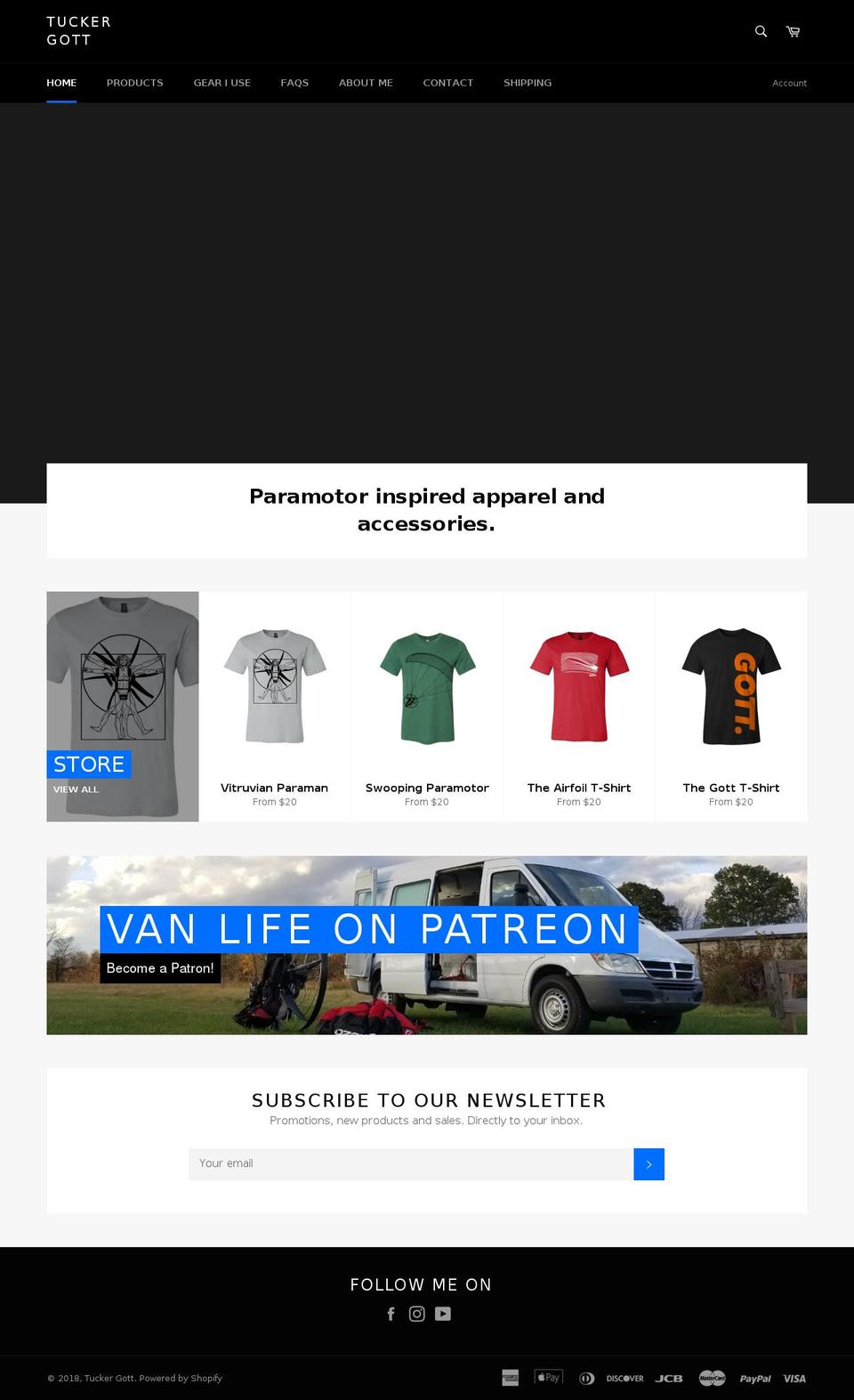 tuckergott.com shopify website screenshot
