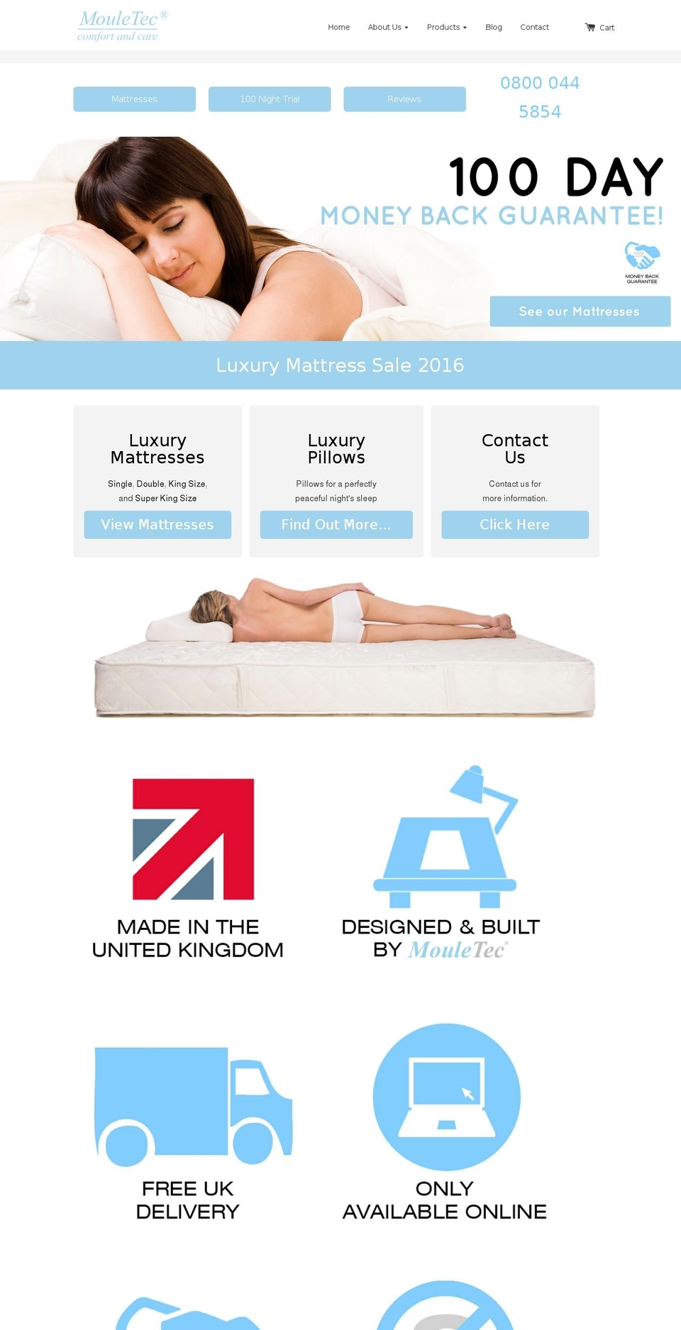 tuckermattress.com shopify website screenshot