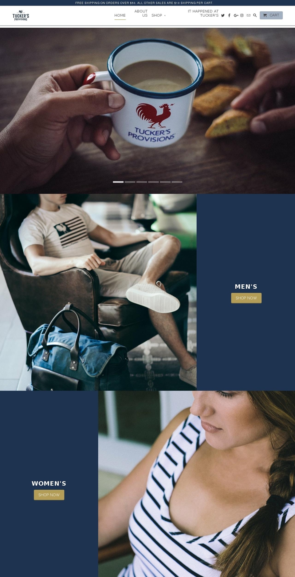 tuckersprovisions.com shopify website screenshot