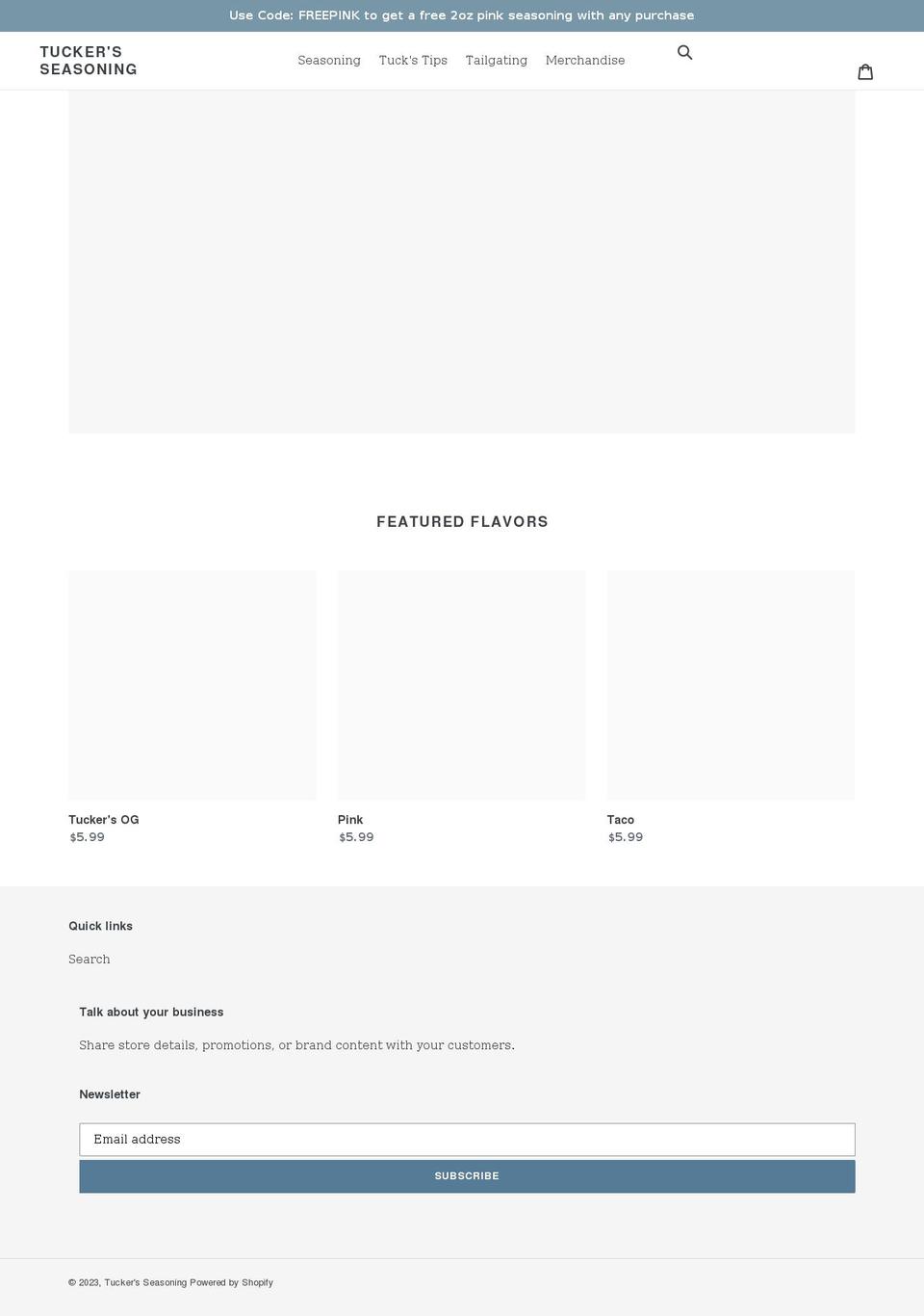 tuckersseasoning.com shopify website screenshot