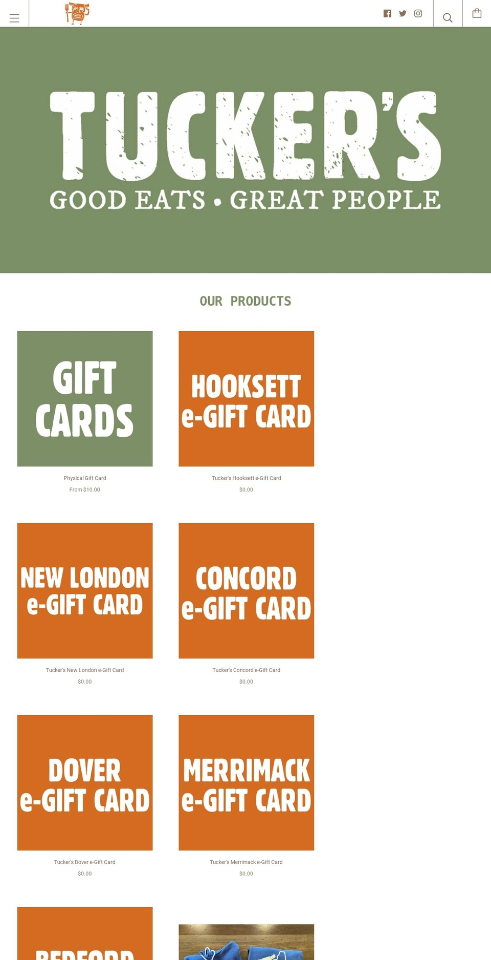 tuckerstribestore.com — Shopify storefront screenshot