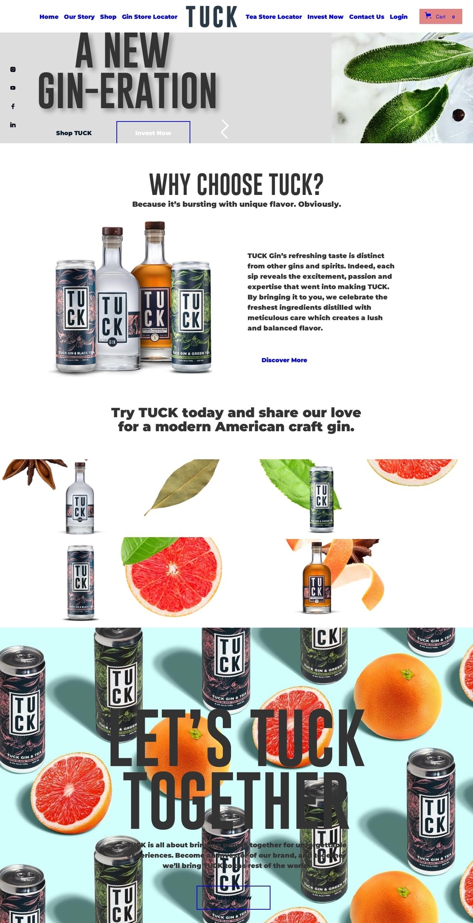tuckgin.com shopify website screenshot