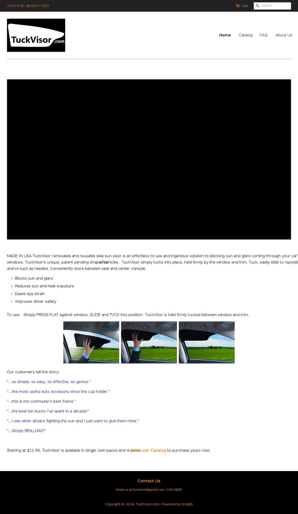 tuckvisor.com shopify website screenshot