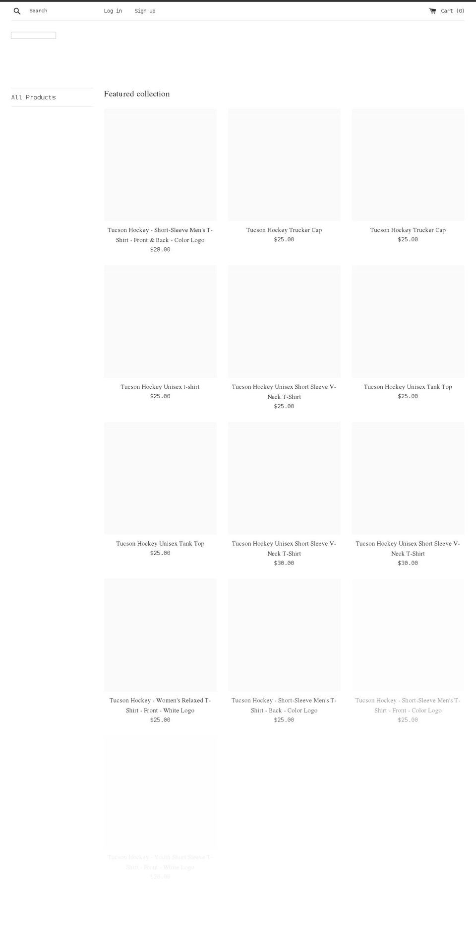 tucsonhockey.com shopify website screenshot