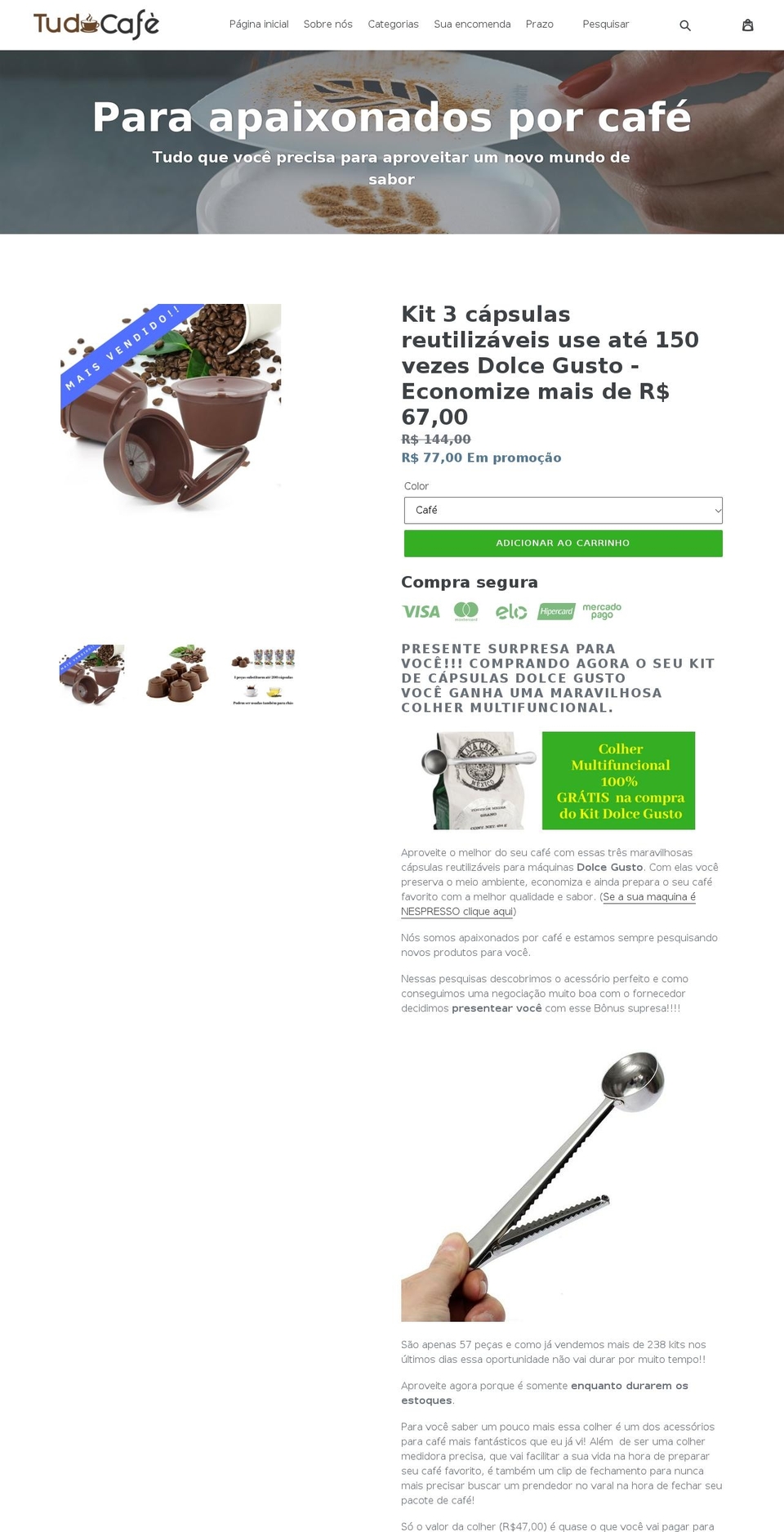 tudocafe.com — Shopify storefront screenshot