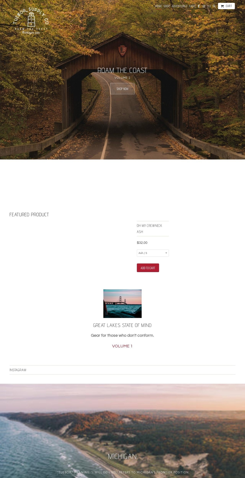 tueborsupply.com shopify website screenshot