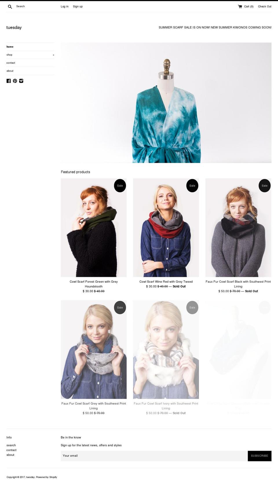 tuesdayshop.com shopify website screenshot