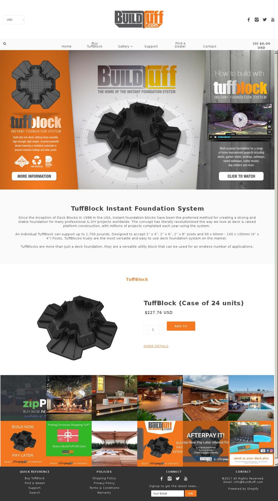 tuffblock.com.au shopify website screenshot