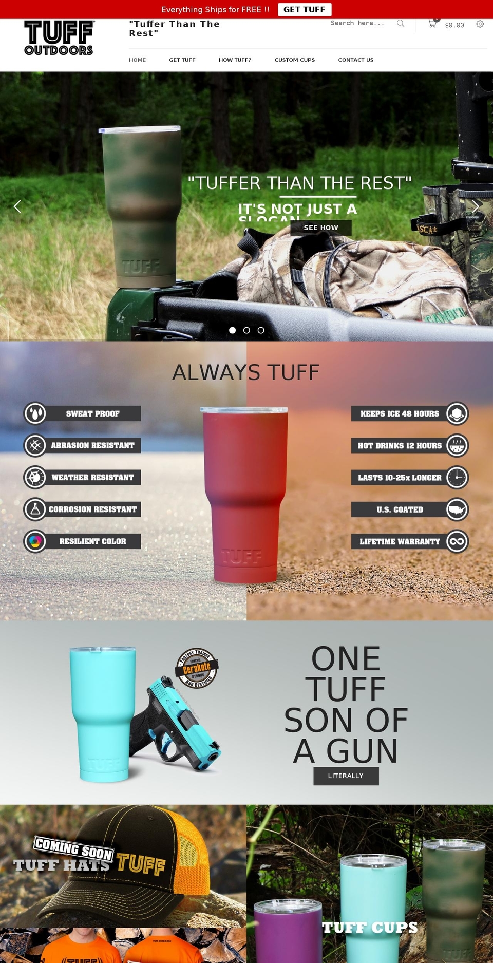 tuffcoolers.com shopify website screenshot