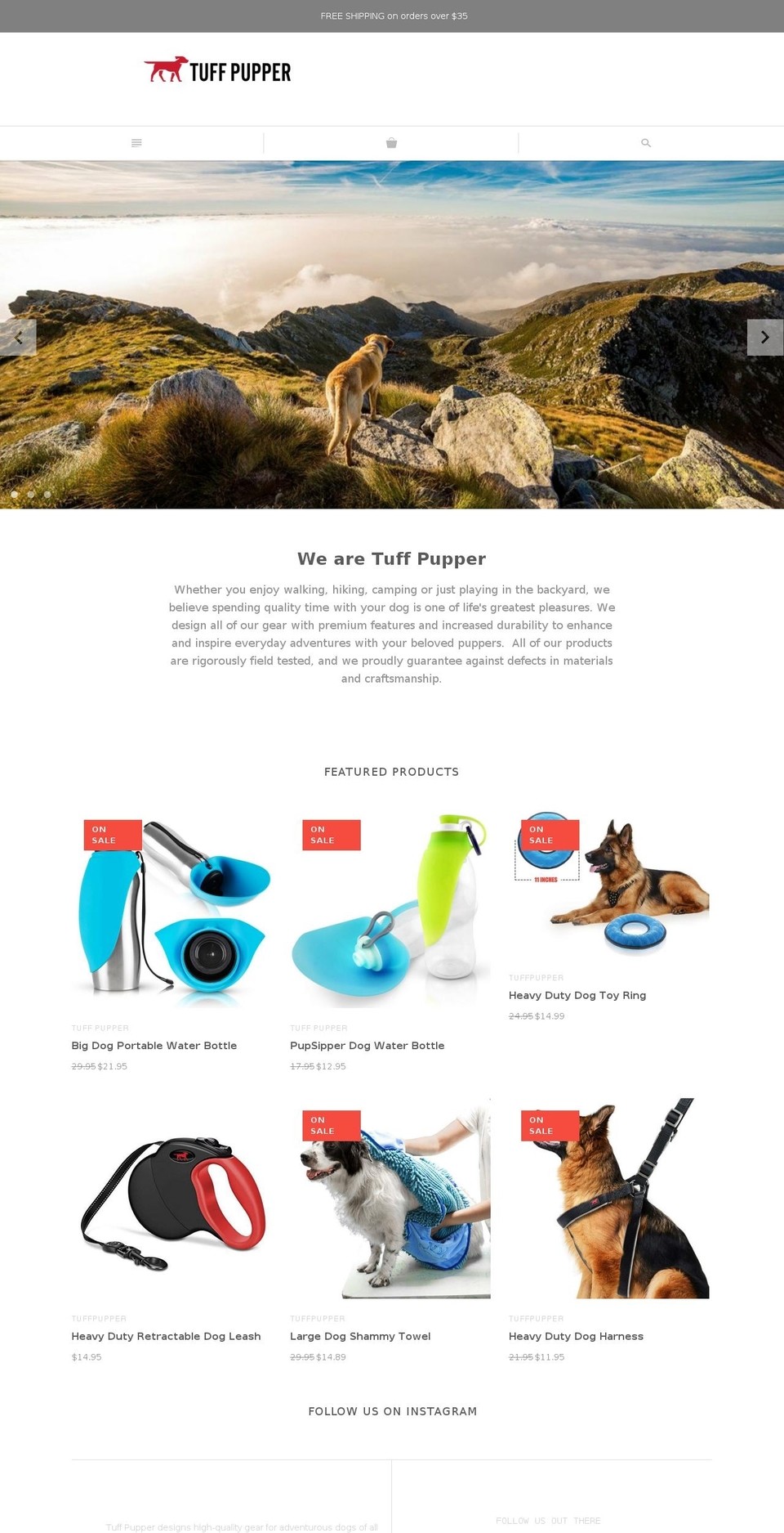 tuffpupper.com shopify website screenshot