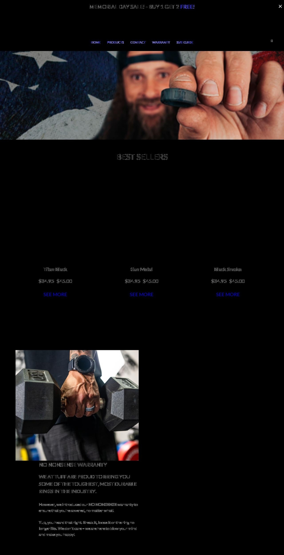 tuffring.com shopify website screenshot