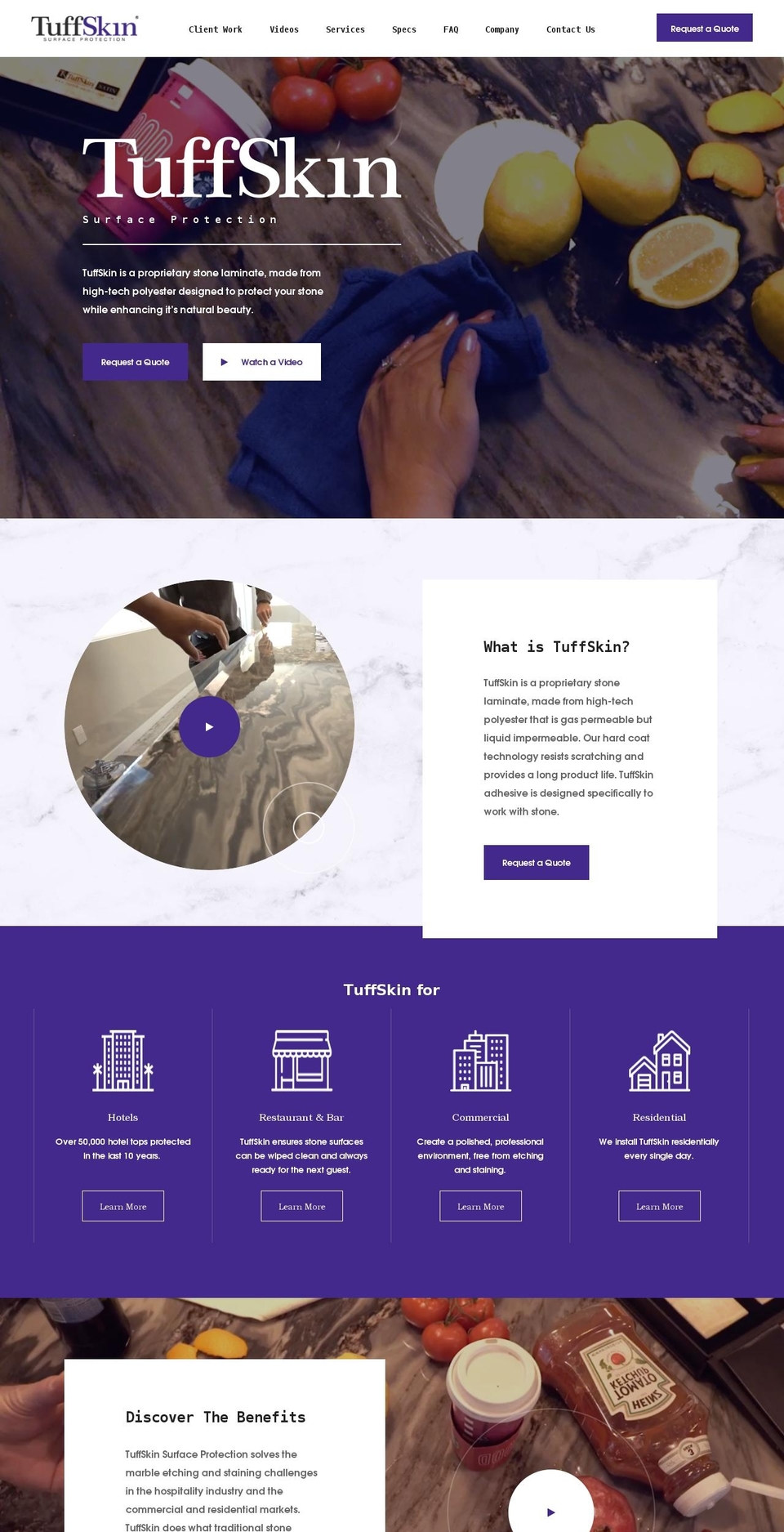tuffskinprotection.ca shopify website screenshot