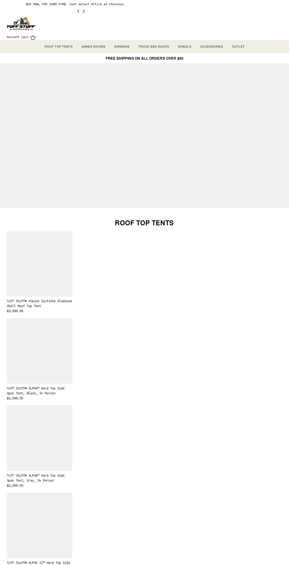 tuffstuffoverland.com shopify website screenshot