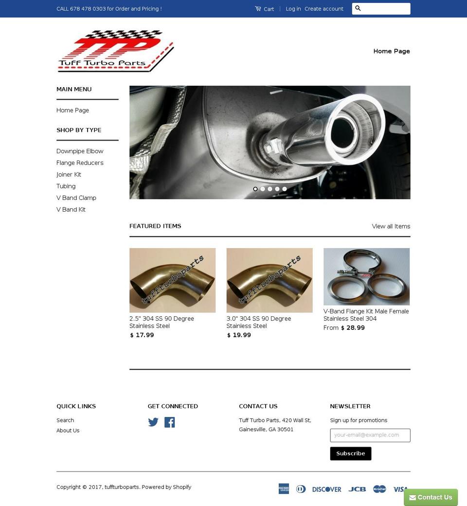 tuffturboparts.com shopify website screenshot