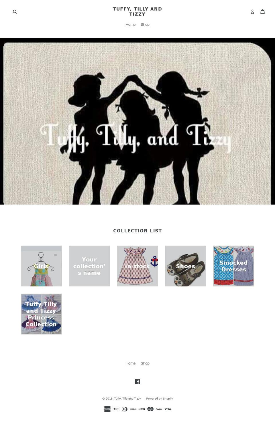 tuffytillyandtizzy.com — Shopify storefront screenshot