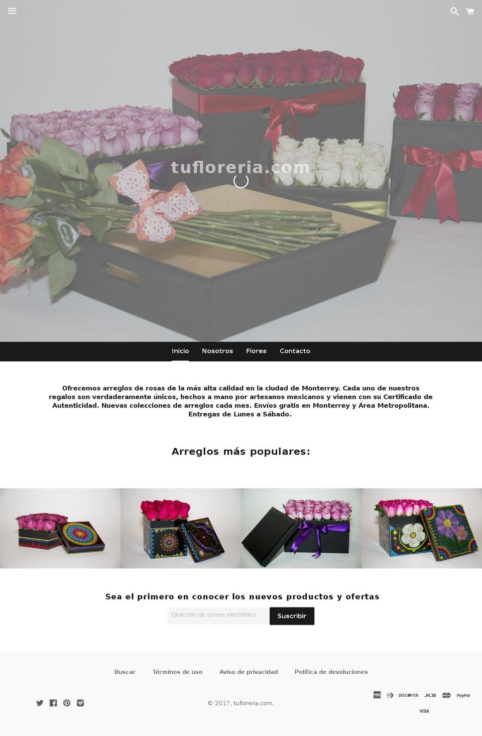 tufloreria.com shopify website screenshot