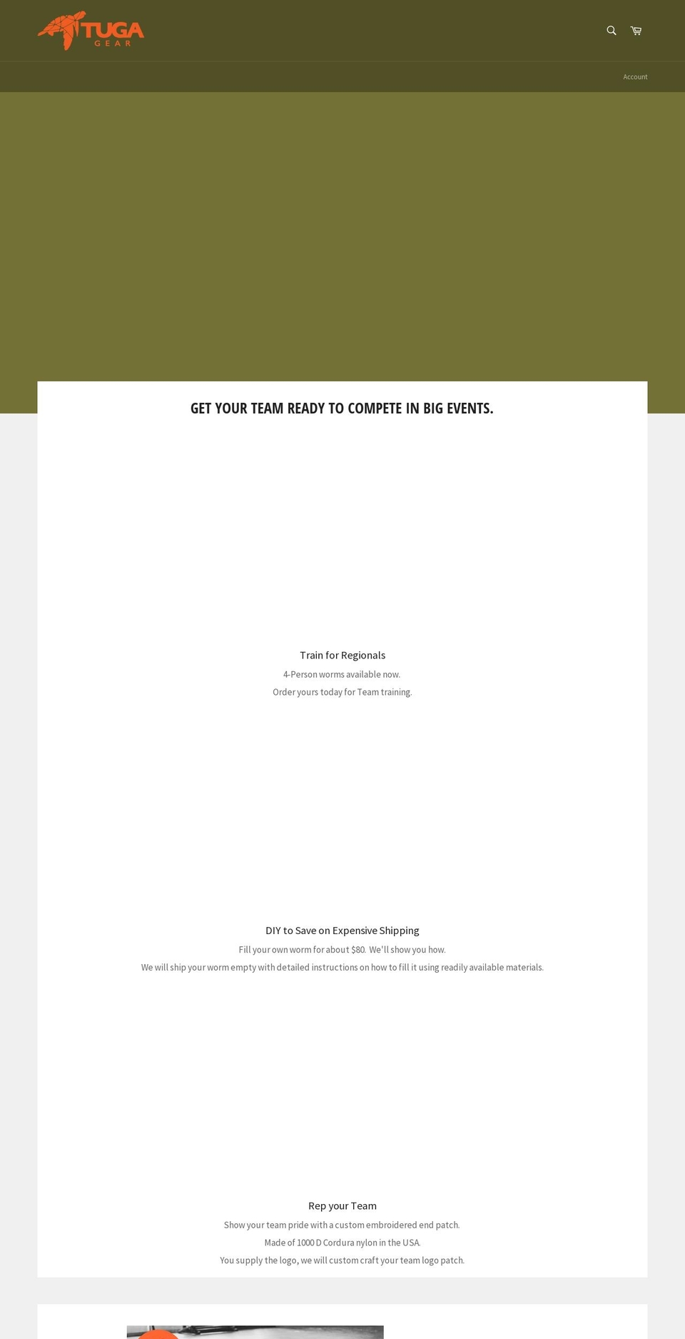 tugagear.com — Shopify storefront screenshot