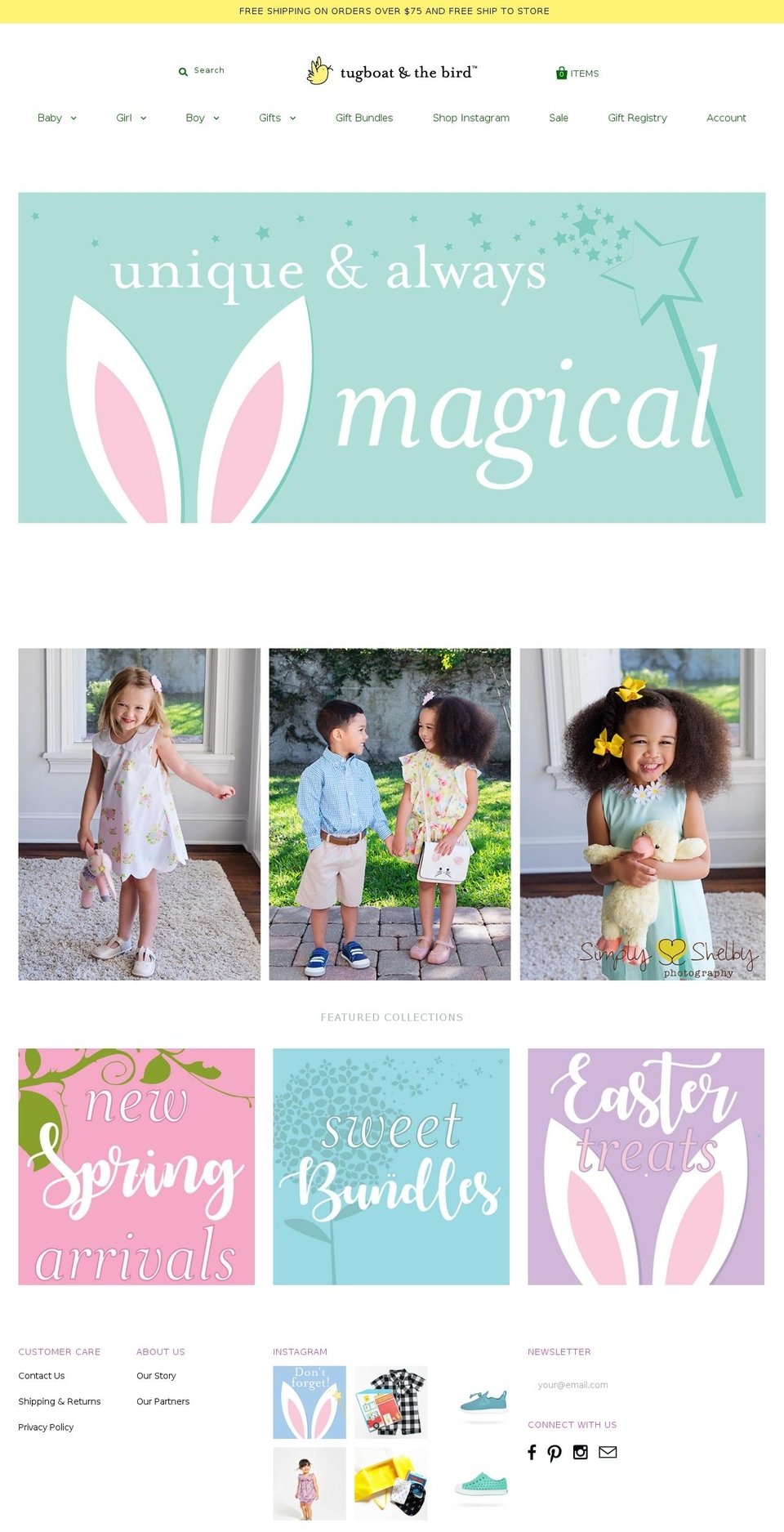 tugboatandthebird.com shopify website screenshot