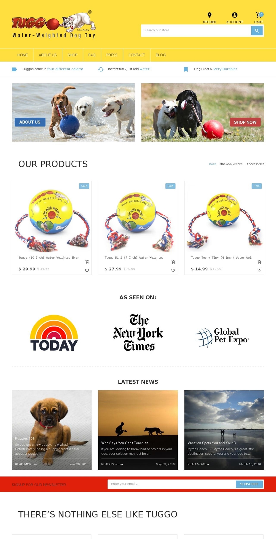tuggodogtoys.com shopify website screenshot