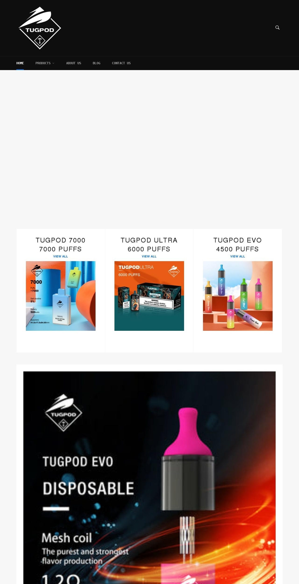 tugpodvape.com shopify website screenshot