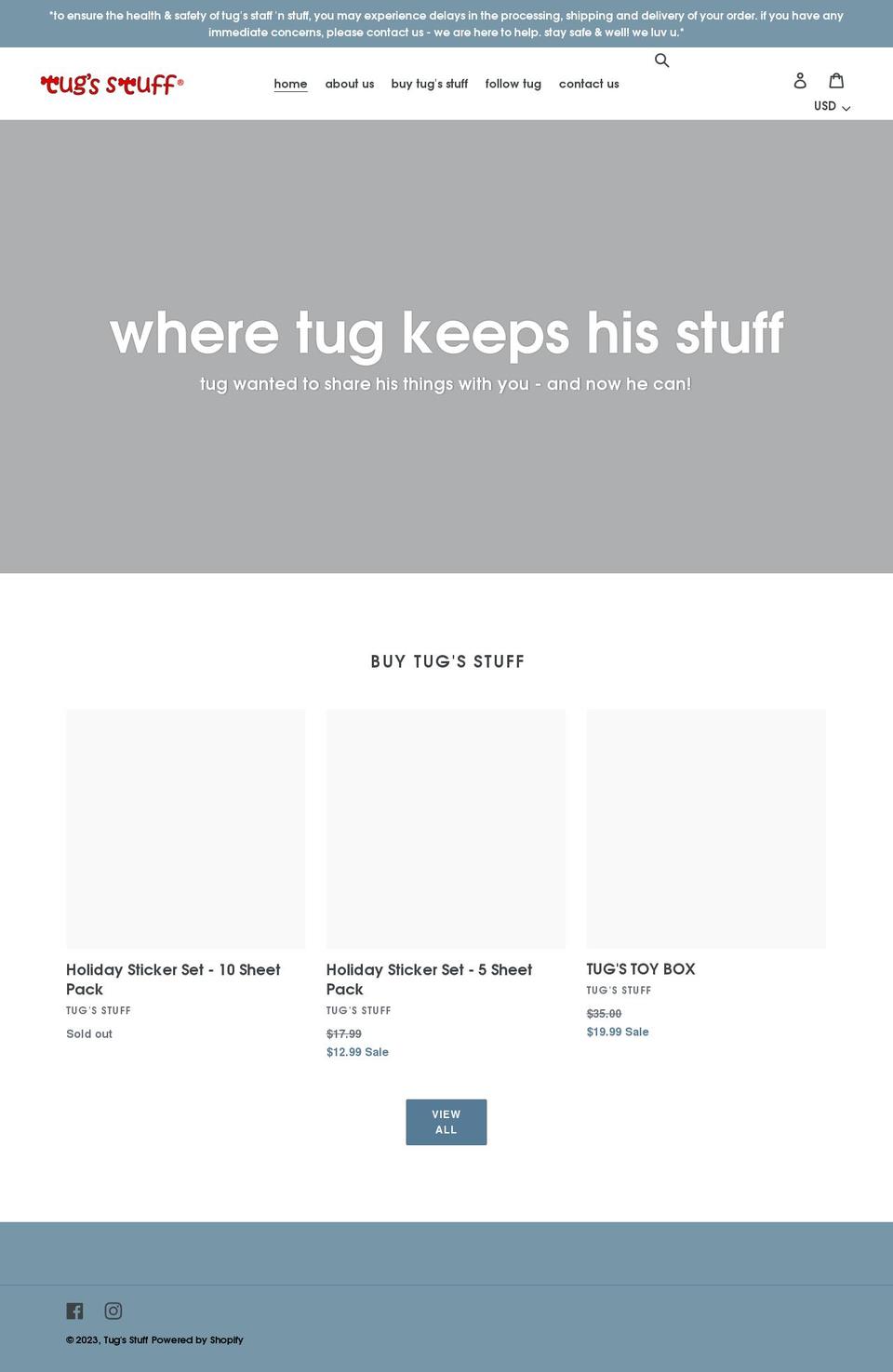 tugsstuff.com shopify website screenshot
