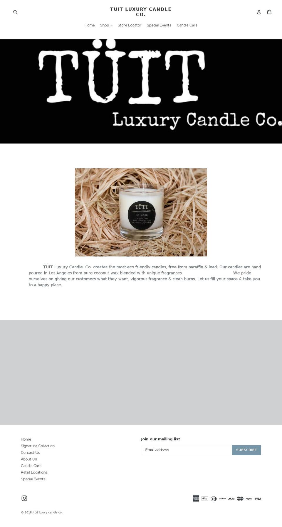 tuitcandleco.com shopify website screenshot