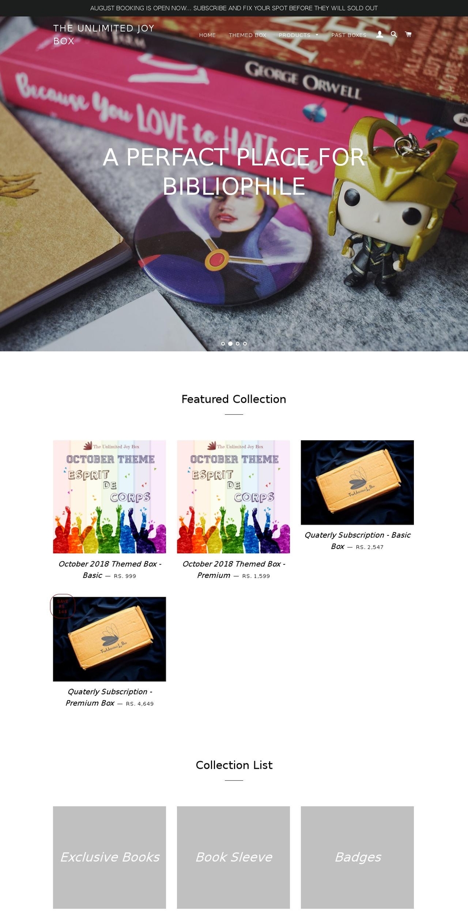 tujbookbox.com — Shopify storefront screenshot
