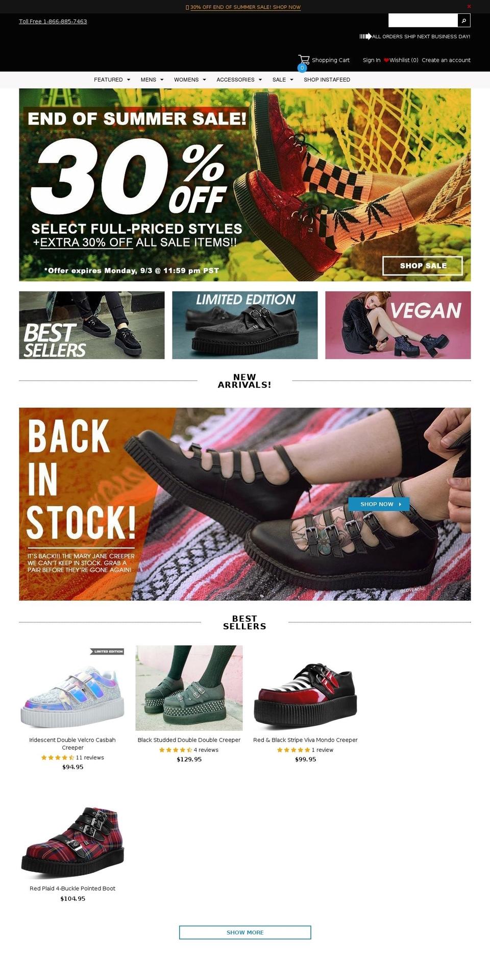 tukfootwear.com — Shopify storefront screenshot