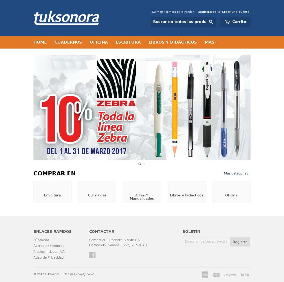 tuksonora.com shopify website screenshot