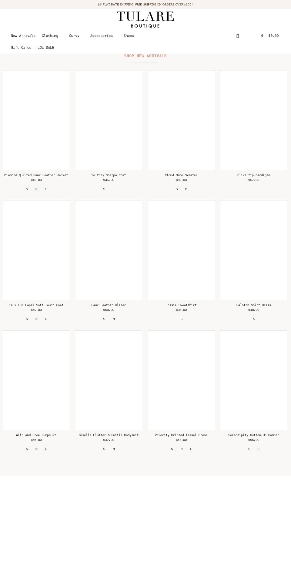 tulareboutique.com shopify website screenshot