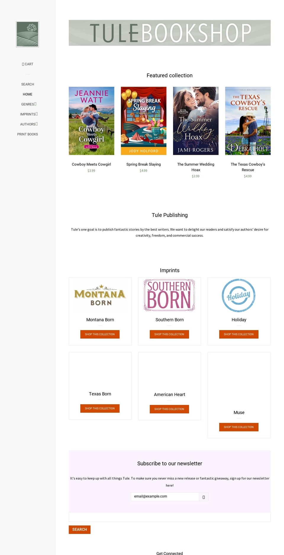tulepublishingshop.com shopify website screenshot
