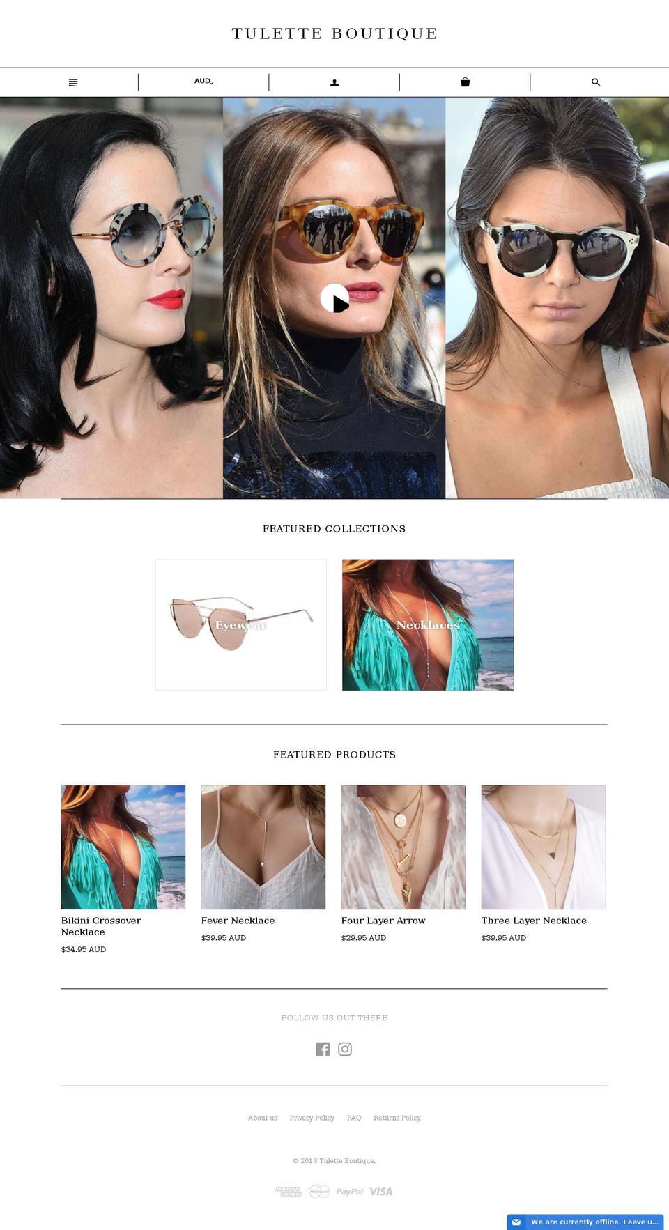 tulette-boutique.com shopify website screenshot